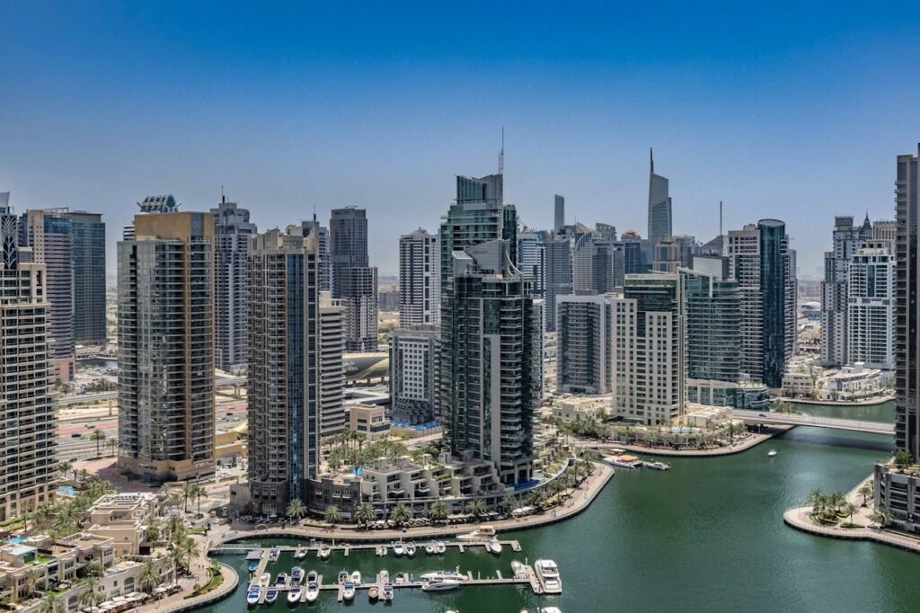 Discover the breathtaking architecture and vibrant waterways of Dubai Marina's iconic skyline.