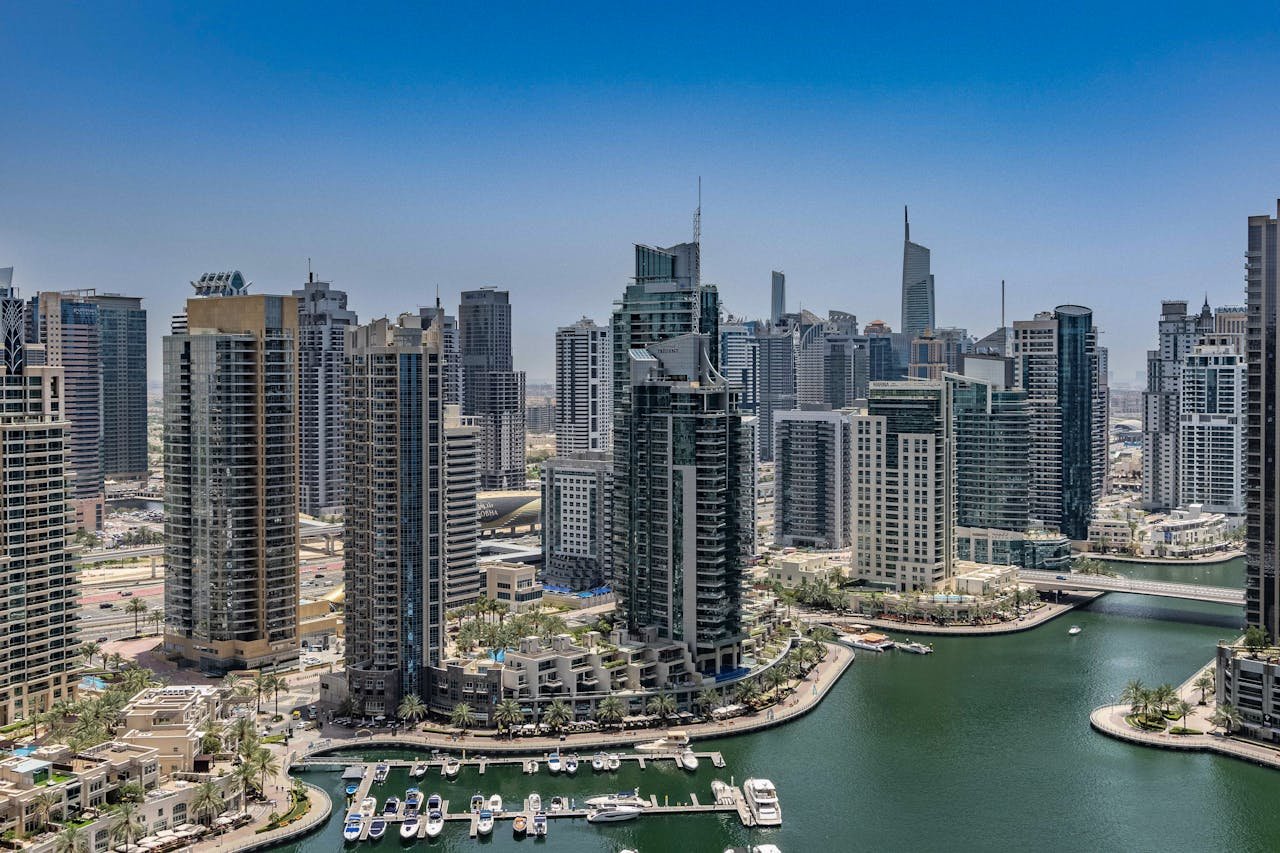 Discover the breathtaking architecture and vibrant waterways of Dubai Marina's iconic skyline.